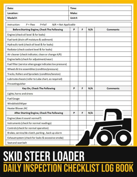 cat skid steer inpection checklist|skid steer pre inspection 2016.